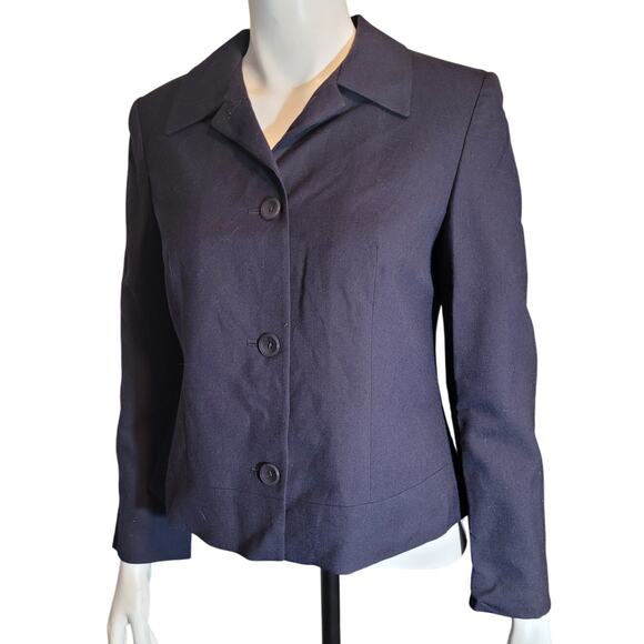TALBOTS Black Wool Blazer Jacket 10P USA Made Classic Career Minimalist Quietlux - Picture 10 of 11